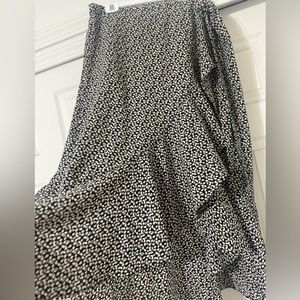 Max Studio Floral Faux Wrap Skirt